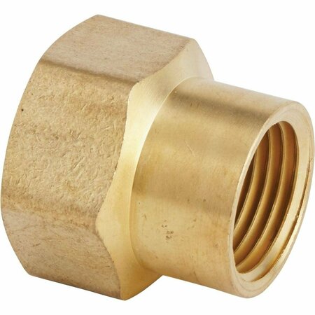 BEST GARDEN 3/4 In. FHT x 1/2 In FPT Brass Non-Swivel Hose Connector GB-9547+GM294